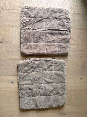 H&M  Plush Quilted Seat Cushions - Taupe (Set of 2)